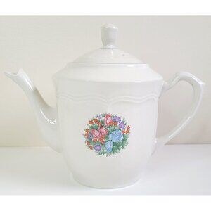 Vintage Spring Meadow Ceramic Teapot Floral Design Microwave & Dishwasher Safe